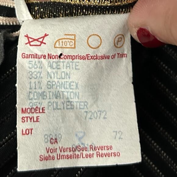 Joseph Ribkoff Y2K Metallic Colorblock Mini Dress Women's 8 Retro Made in Canada - Picture 7 of 8